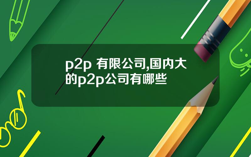 p2p 有限公司,国内大的p2p公司有哪些